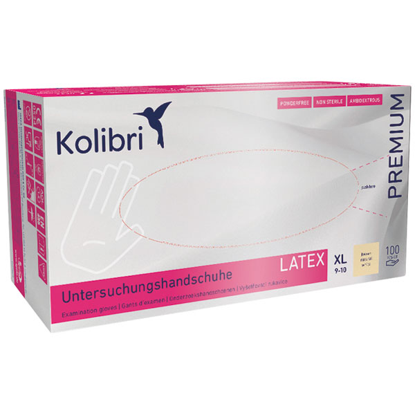 Kolibri® Einmal-Schutzhandschuh Naturlatex, puderfrei